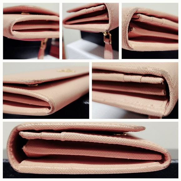 PRADA Orchidea Saffiano Metall Wallet with Detachable ID Holder with Chain & COA - Picture 7 of 16